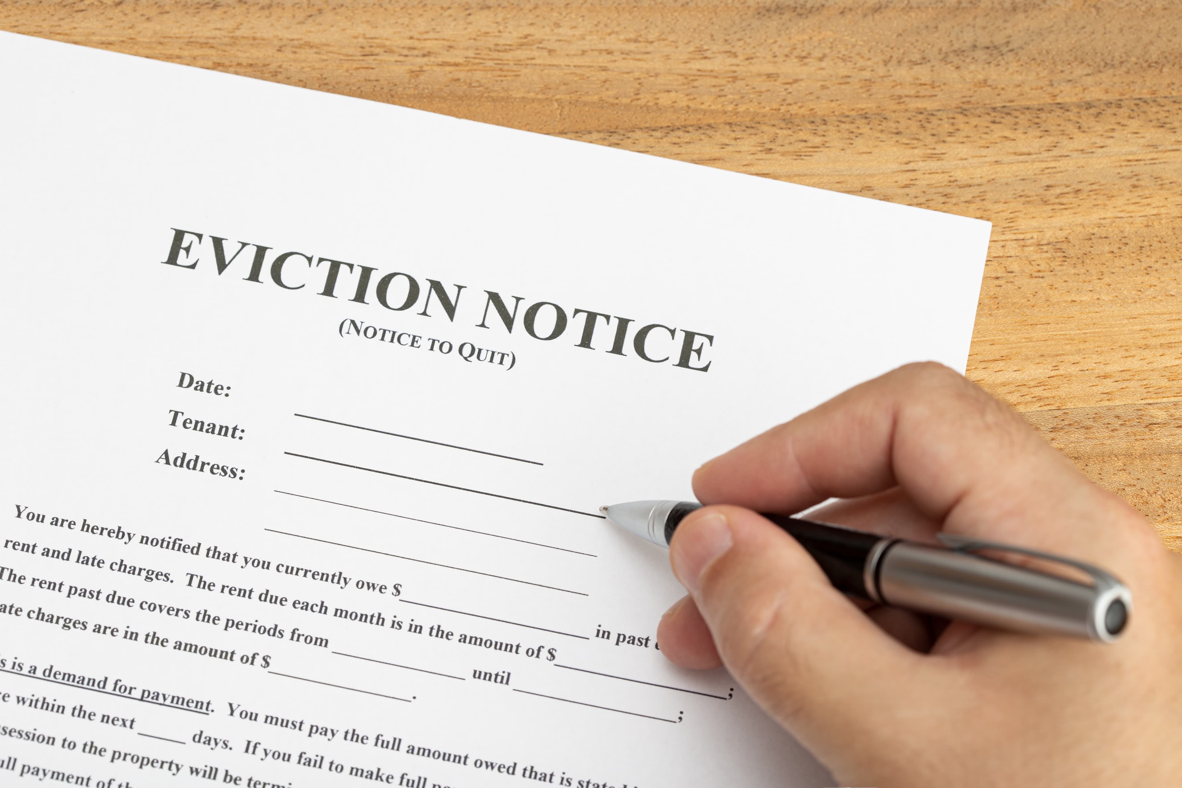 Eviction notice document