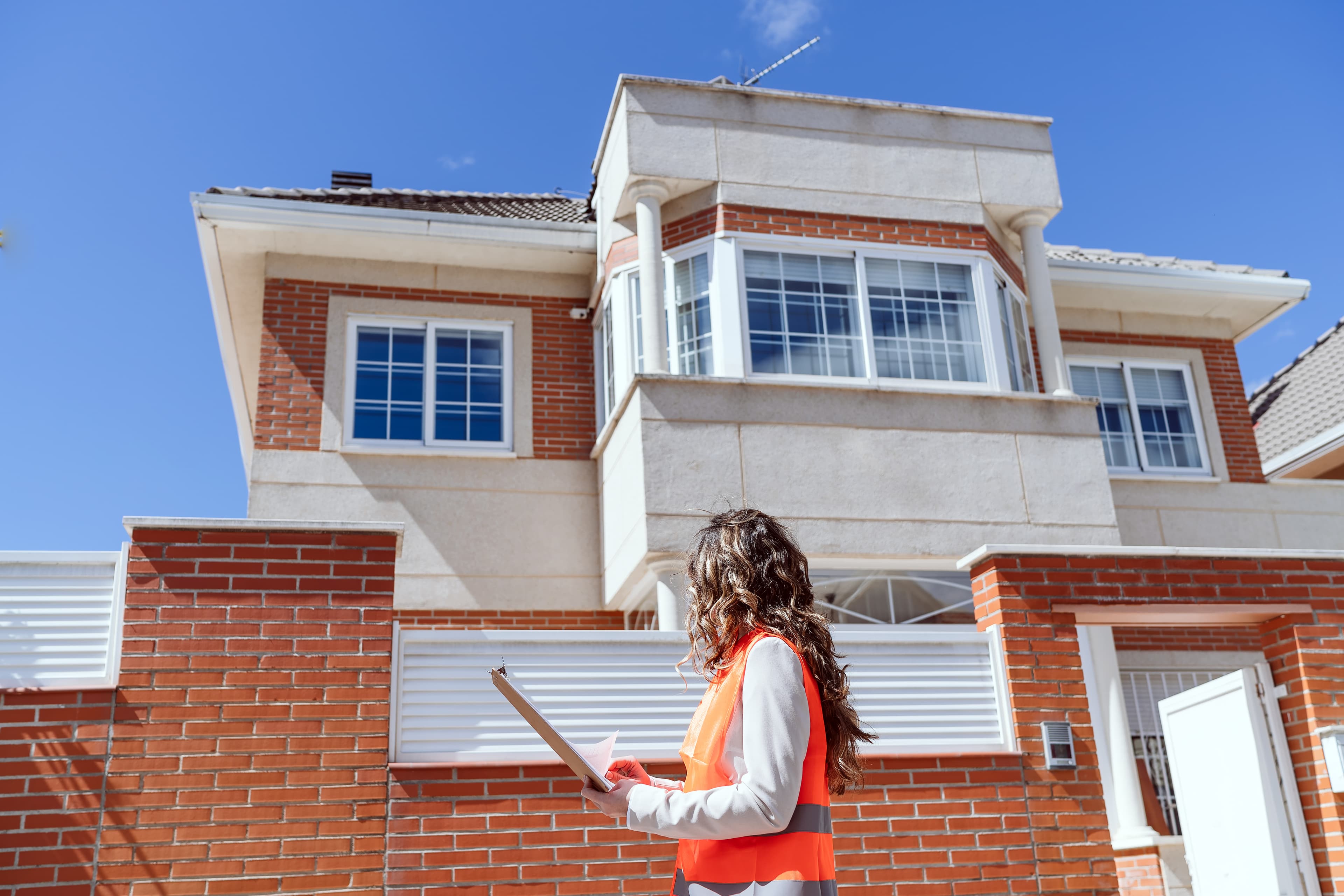 Professional inspector checking property
