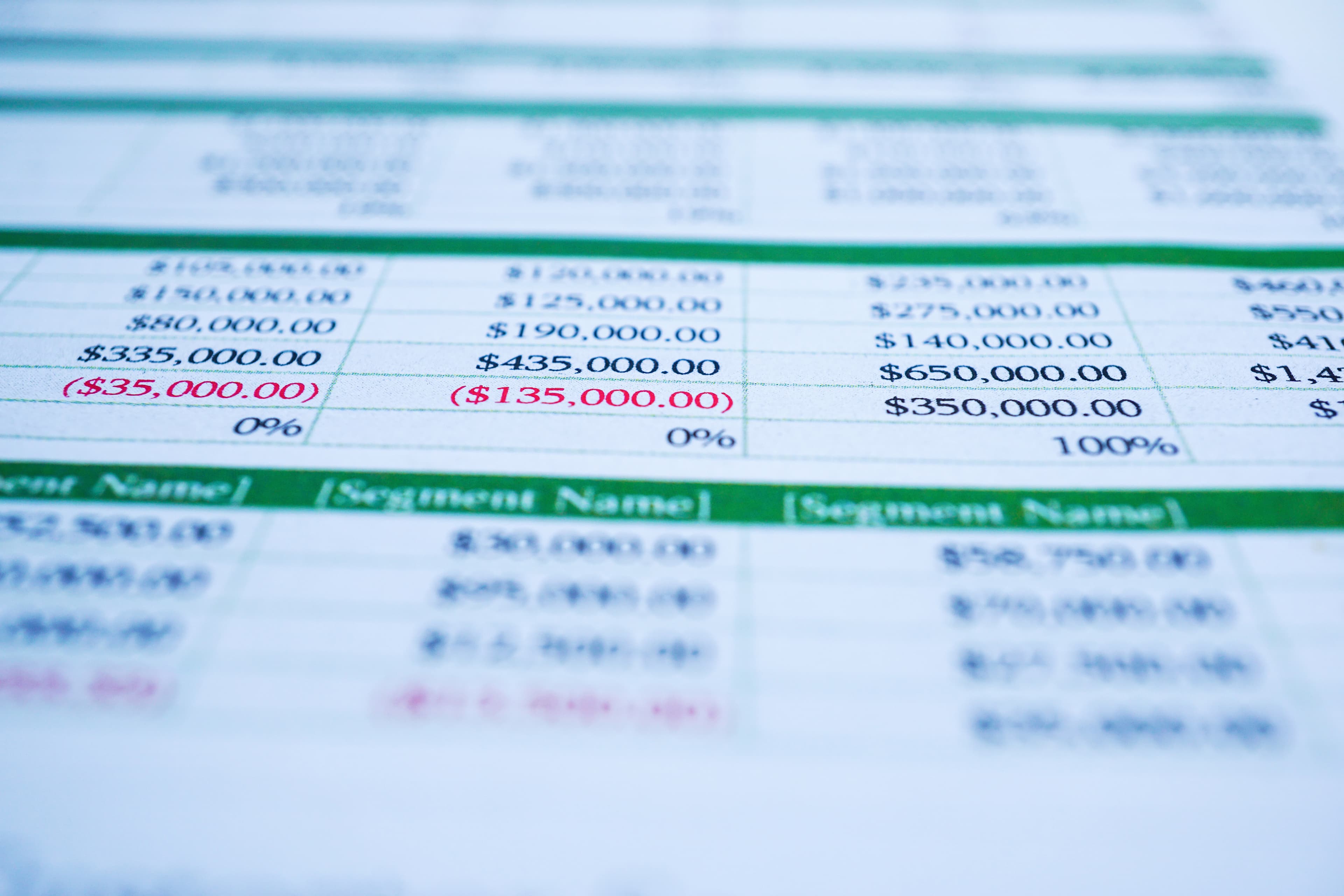 Spreadsheet with calculations and pencil